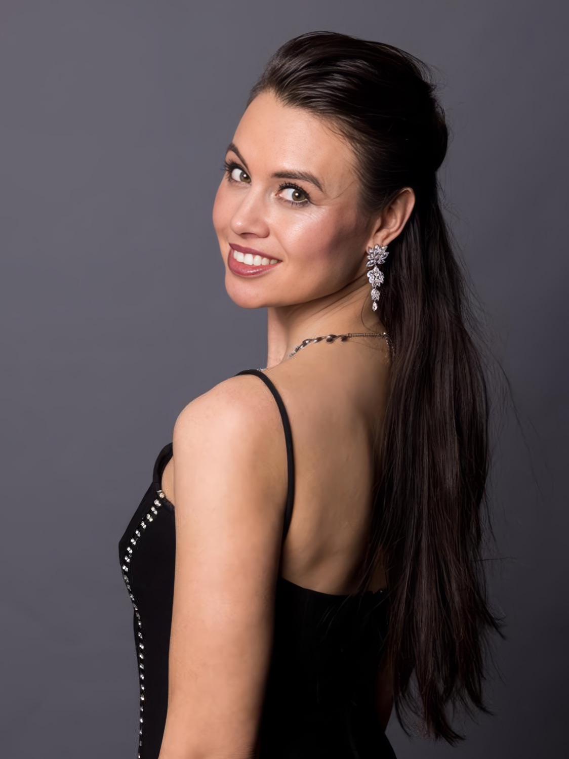 Studio portrait, black dress